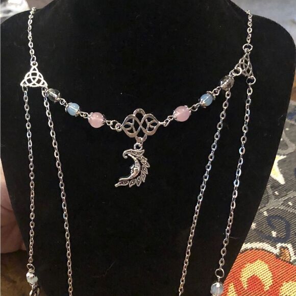 Beautiful Celtic moon, celestial mystic moon goddess head chain/or necklace. - Picture 7 of 12